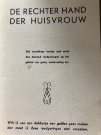 VERKOCHT | Boeken | Geschiedenis | Nederland | Huishouden | De rechter hand  der huisvrouw