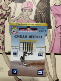 Naaimachinenaalden | SUPER STRECH size 75-11 | Pakje met 5 stuks Organ Super Strech Needles naalden