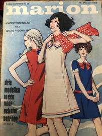 1968 | Marion naaipatronen maandblad | nr. 240 juni 1968 INHOUDSOPGAVE- met radarblad, bikini's marinelook