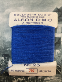 Stopwol | Blauw-koren 797 | DMC ALSON A REPRISER - Art. 25 | Stopgaren - Maasgaren - 50 meter en FIBRE SYNTÉTIQUE