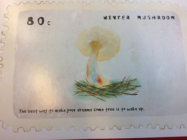 Briefkaart | "Winter Mushroom" - "The best way to make your dreams come true is to wake up"