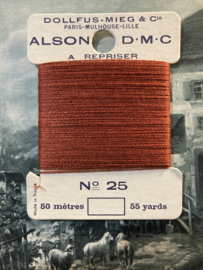 Stopwol | Rood-koper-metalic  | DMC ALSON A REPRISER - Art. 25 | Stopgaren - Maasgaren - 50 meter en FIBRE SYNTÉTIQUE