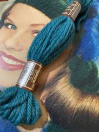 * 7596 Borduurwol BLAUW-GROEN petrol groen | Bruin label - Colbert DMC Tapestry wool