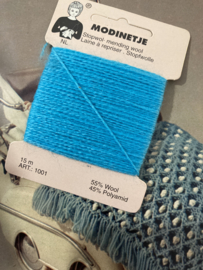 Stopwol | Blauw-hemel | MODINETJE  | Stopgaren - mending wool - Laine a repriser - Stopfwolle -  15 meter