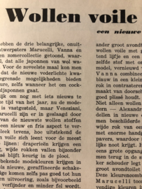 VERKOCHT | 1953 | Tijdschrift | Dameswereld - No. 12 - 16e jaargang - 16 juni 1953 ) - Japon van de maand De Givenchy: decolletés van achteren