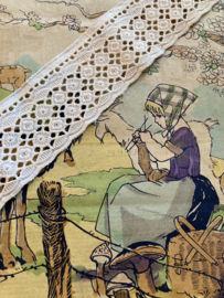 Broderie | Wit-ivoor | Antiek band met prachtig patroon (50 x 5 cm - 1925