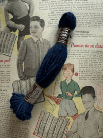 * 7307 Borduurwol BLAUW  donker petrol gloed | Bruin label - Colbert DMC Tapestry wool