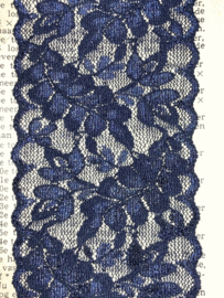 Kant | Zwart | 06 cm - 60 mm breed | Zeer zacht elastisch kant met blaadjes motief