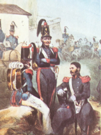 Verzamelkaart leger uniformen nr. 22 | België | veldartillerie | 1833