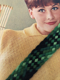 Sierband | Groen | Mix | Vintage met diverse kleuren groen gevlochten band (2 cm) - 100% acryl1q