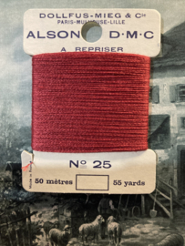 Stopwol | Rood-metalic | DMC ALSON A REPRISER - Art. 25 | Stopgaren - Maasgaren - 50 meter en FIBRE SYNTÉTIQUE