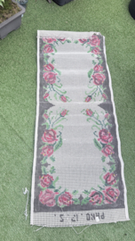 VERKOCHT | Smyrna | Pako Vintage bloemen Smyrna tapijt stramien rozen (ca. 140 x 75 cm)