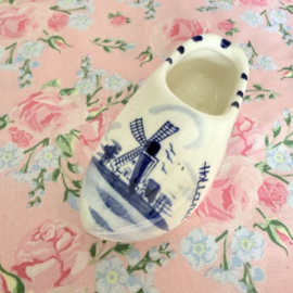 VERKOCHT | Delfts blauw | Klompje 9 x 4 cm  - Vintage handwerk jaren ‘60