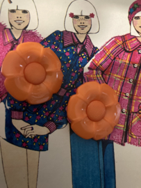 Ø  35 mm | Knopen | Oranje | Margriet bloemknoop '70s