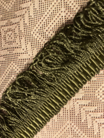 Sierband | Groen | Effen | Kwastjes | Glanzend sierband met lusjes (1.25 x 4 cm)
