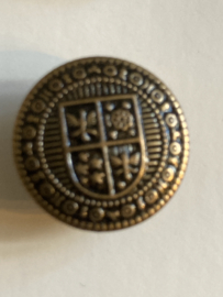 Ø 16 mm - 1.6 cm | Bronskleurige Elegant - twee knopen met wapenschild