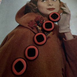 Ø 20 mm - 2 cm | Knopen | Oranje-zwart | Retro knoop