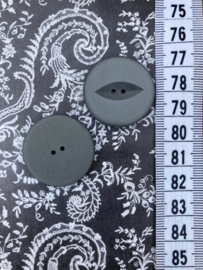 Knopen | Grijs | Ø 28 mm - Vintage grijze jurk/jasknopen met relief en 2 gaatjes