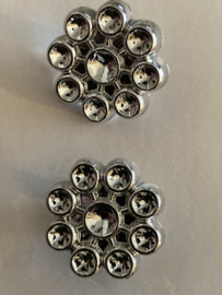 Ø 16 mm | Knopen | Zilver | Elegant knoop bloempatroon