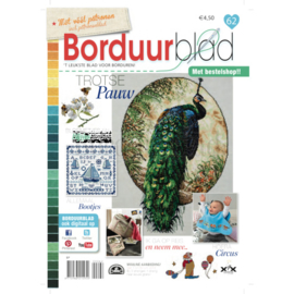 Tijdschriften | Borduren | Borduurblad | 2014 - nr. 62 Jugendstil, rozen en vlinders, pauw, geboortehanger enz.