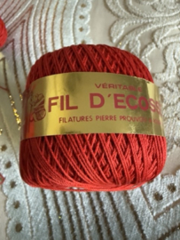 Austral | Rood | 100% getwijnd katoenen haakgaren Austral Fil D'Ecosse - kleur 30 574 - 50 gram