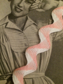 Sierband | Roze | 01 cm - Zigzag | Vintage zigzag band licht glanzend 'Pink Wave' - 100% Katoen