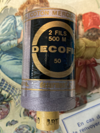 Grijs | DECOFIL 2-draads Art. 7A - 500 meter - 100% katoenen naai, quilt en kantklosgaren - dikte 50