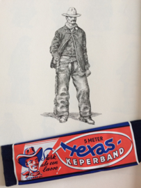 Vintage | Keperband | Texas Keperband "Sterk als een lasso" Cowboy ged. 5 meter | jaren '40