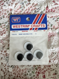 18 mm Wiebel oogjes (4 stuk) voor beer of pop Westrim Crafts