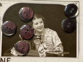 Ø 15 mm | Knopen | Paars | Aubergine kleurig en transparant met spikkeltjes