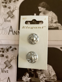 Ø 19 mm | Knopen | Zilver | Elegant knoop bloempatroon