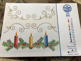 MEZ DellWea | KERST | Sticktwist 5323 - kleurenkaart Kersttafereel Kersttakjes en kaarsje