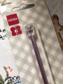 VERKOCHT | Haken | Haaknaalden HEMA 4 mm - 40 cm extra lang met  transparante knop - Tunisch haken - Crochet Needle - Crochet  - Häkelnadel - Aguja de ganchillo