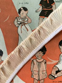 Sierband | Geel | 02,5 cm - Vanillegeel super vintage pliséband 