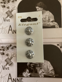 Ø 16 mm | Knopen | Zilver | Elegant knoop bloempatroon