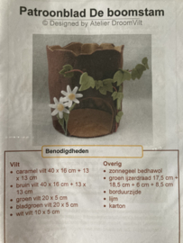 VERKOCHT | Patroonblad De boomstam van Aterlier Droomvilt  DIY vilt pakket