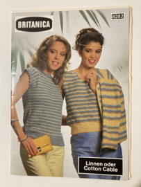 VERKOCHT | Haakpatronen | Britanica 8282 Vintage gehaakt vest 34/36 en 38/40 en damespullover 36/38 en 40/42