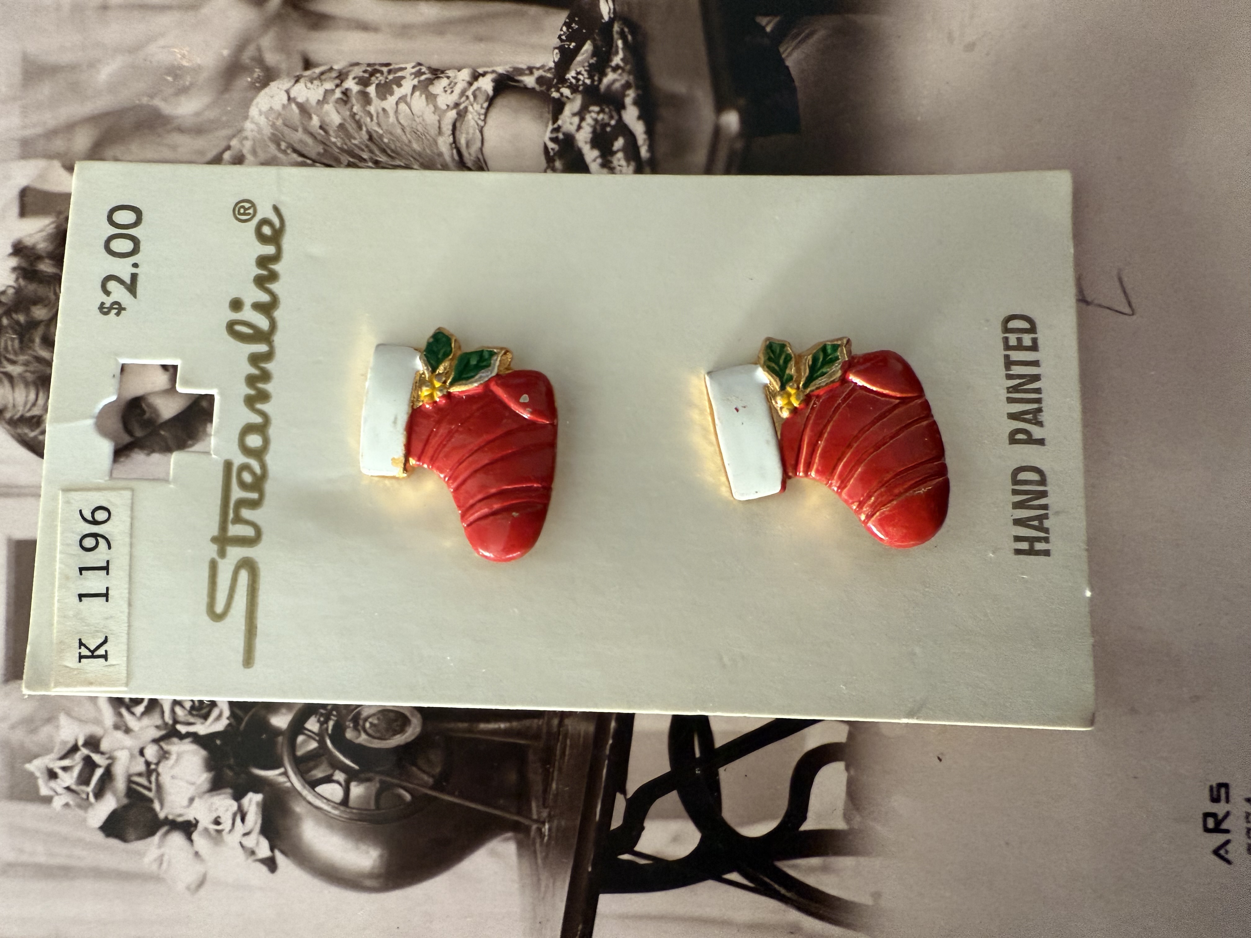 Scrapbook | Ø 22 mm - 2.2 cm | Knopen | Rood | Streamline vintage kerstsok