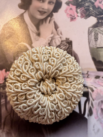 Ø 35 mm - 3,5 cm | Knopen | Beige | Stoffen haute couture knopen - Vintage Stijl beige/champagne koord (Maat 50)