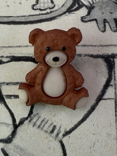 Ø 20 mm - 2 cm | Knopen | Bruin | Dress it Up - Stuffed with love knoopje 'beertje"