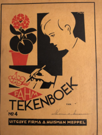 VERKOCHT | 1905 | Antiek school tekenboek / schetsboek vol met tekeningen Firma A.Huisman Meppel FAHM