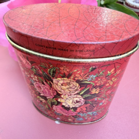 Blikken | Vintage thee busje Tea Masters of London met roosjes