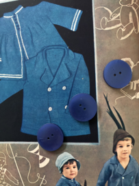 Knopen | Blauw | Ø 30 mm - kunststof 2 gaatjes | jaren '50