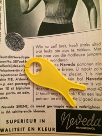 Breien | Vintage geel breivisje zonder garen | 6 cm - jaren '70