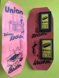 VERKOCHT | Union Briketts | Naaldenboekje - Needlebook - Nädelhefte  No. 6 en No. 3/9 | 1945