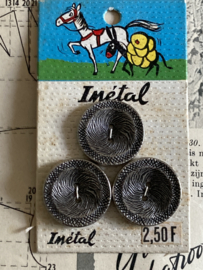 Ø 20 mm | Knopenkaarten | Zilver | IMétal vintage kaartje - paard en ezeltje