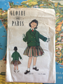 1940 | Naaipatronen | Kindernaaipatronen | Gloire de Paris | Vintage naaipatroon kinderjasje en rokje | 1-7 jaar | jaren '40-'50
