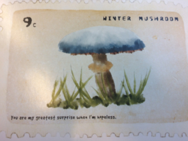 Briefkaart | "Winter Mushroom" - "You are my greatest surprise when I'm hopeless""