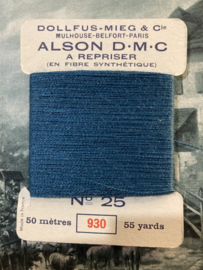 Stopwol | Blauw-teal 930 | DMC ALSON A REPRISER - Art. 25 | Stopgaren - Maasgaren - 50 meter en FIBRE SYNTÉTIQUE