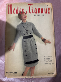 1960 | Modes & Travaux Magazine - N° 719  42e Année  NOVEMBRE 1960 - met werkbladen met de originele Nederlandse vertaling en poppenkleertjes Francette en Michel